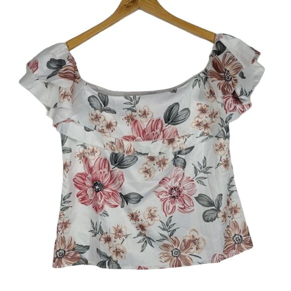 Shein Plus Ruffle Off Shoulder Floral Top - Picture 5 of 7